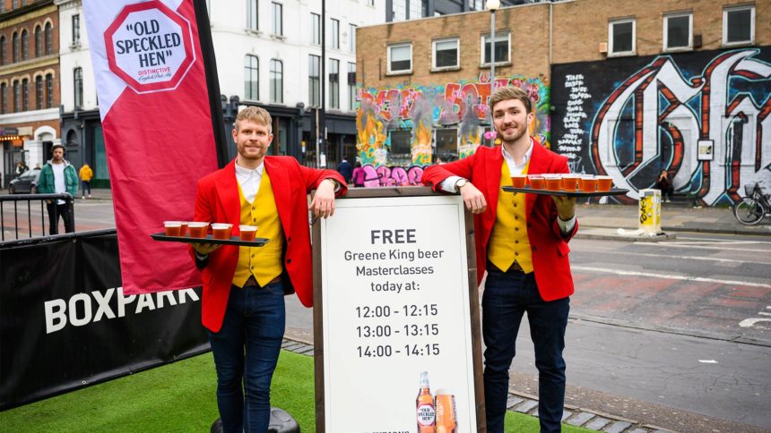 Old Speckled Hen Sampling Old_Speckled_Hen_Boxpark_Sign